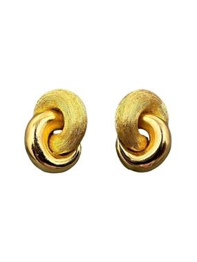 Vintage Christian Dior Gold Tone Knot Clip-On Earrings